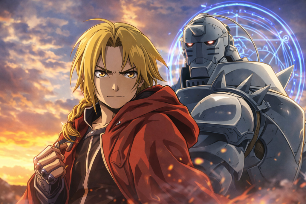 Fullmetal Alchemist Brotherhood anime Edward Elric and Alphonse Elric scene