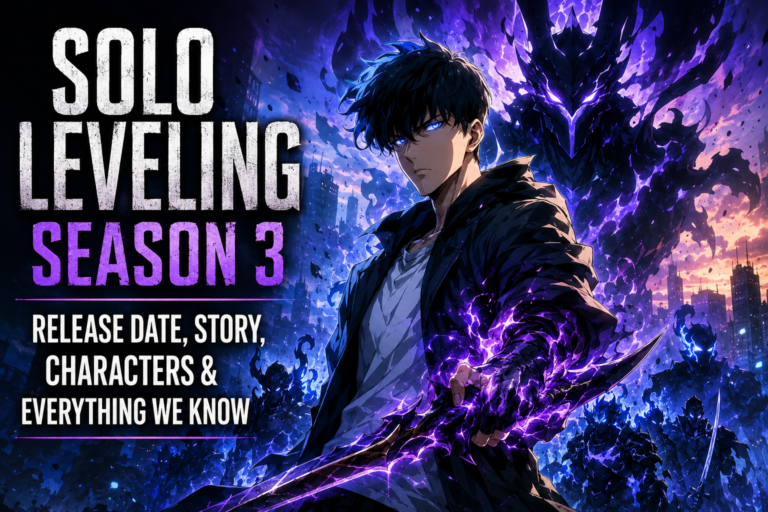 Solo Leveling Season 3 featuring Sung Jinwoo, the Shadow Army, and the Shadow Monarch powers