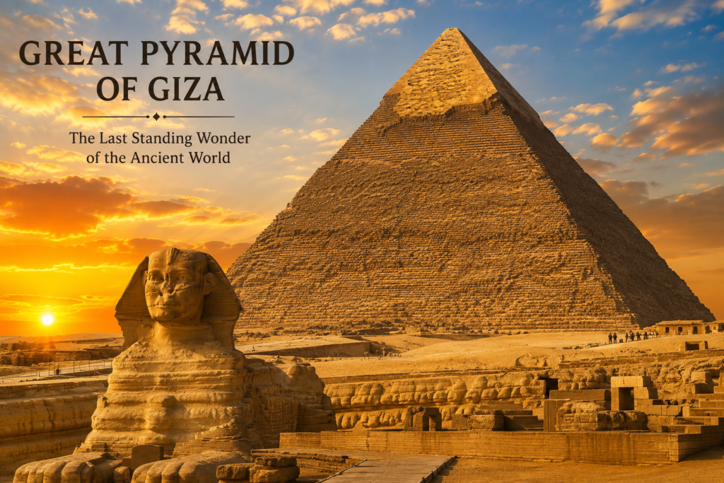 Great Pyramid of Giza, the only surviving monument of the Seven Wonders of the Ancient World.