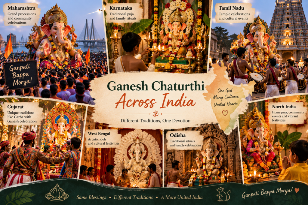 Ganesh Chaturthi celebrations and traditions across different Indian states