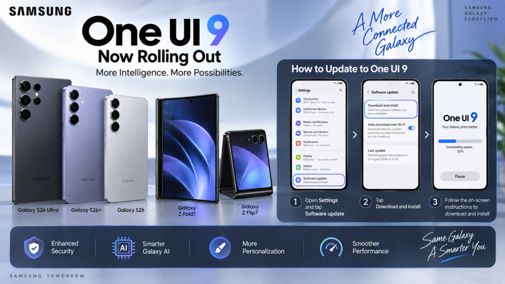 Samsung One UI 9 rollout and software update guide