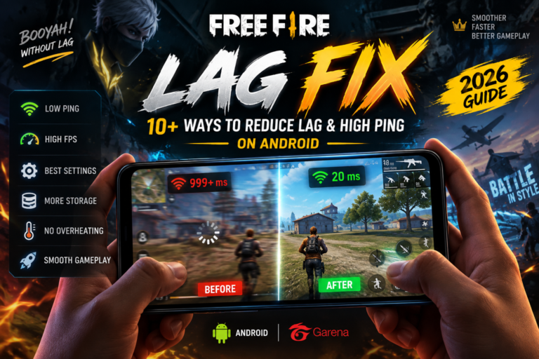 Free Fire lag fix and high ping settings on Android