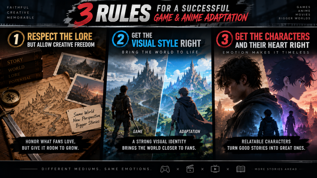 3 rules for successful game and anime adaptations