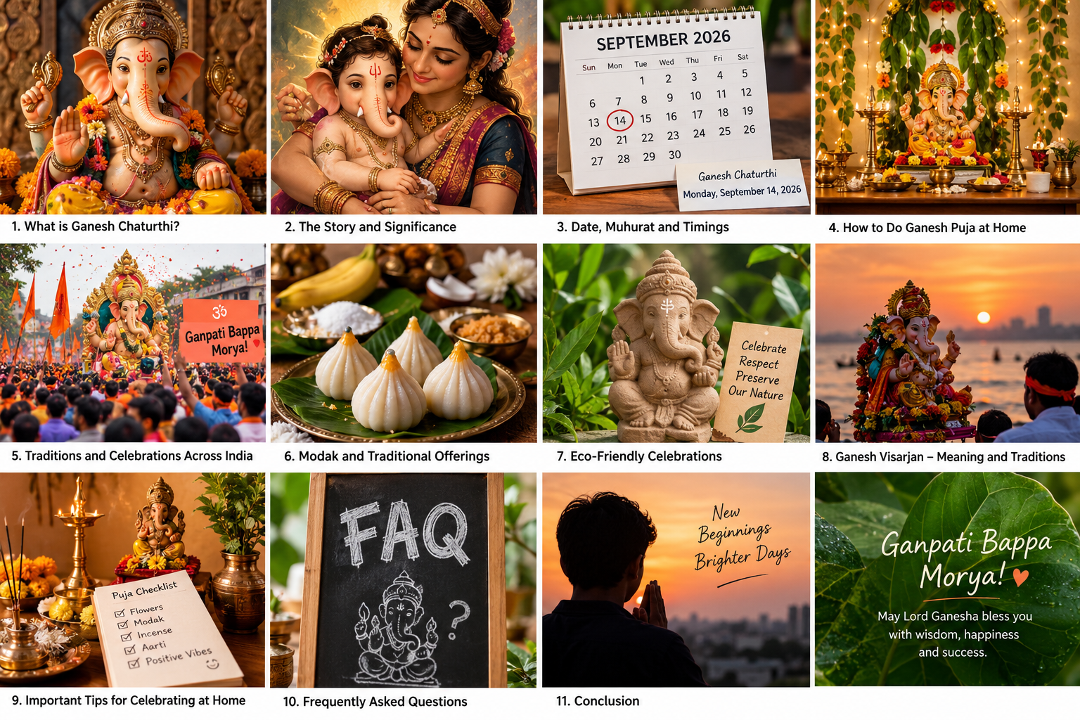 Ganesh Chaturthi 2026 celebration, puja, modak, traditions and Visarjan