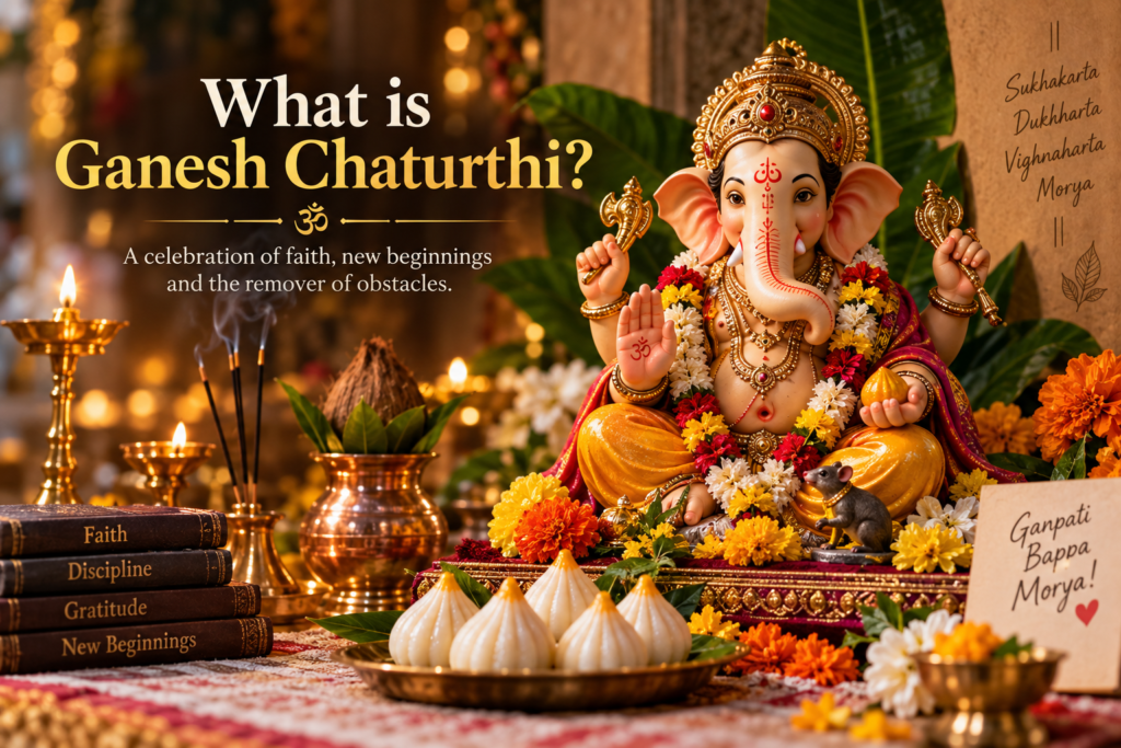 Lord Ganesha idol representing wisdom, prosperity and new beginnings