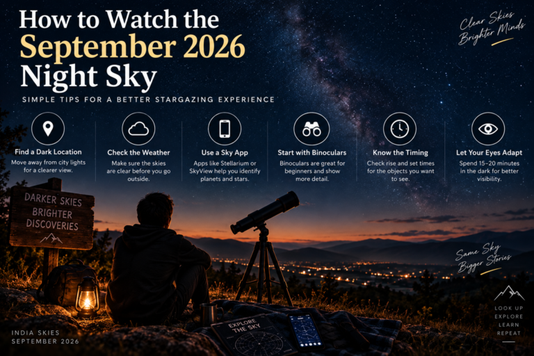 September 2026 night sky with planets and Moon