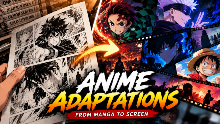 Anime adaptations transforming manga stories into animated scenes